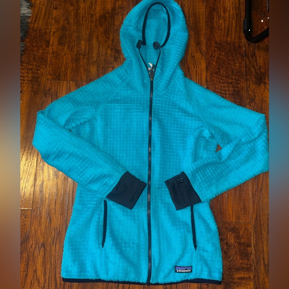 Patagonia Excellent Teal Blue color- block fleece REVERSIBLE full zip jacket - Picture 5 of 17